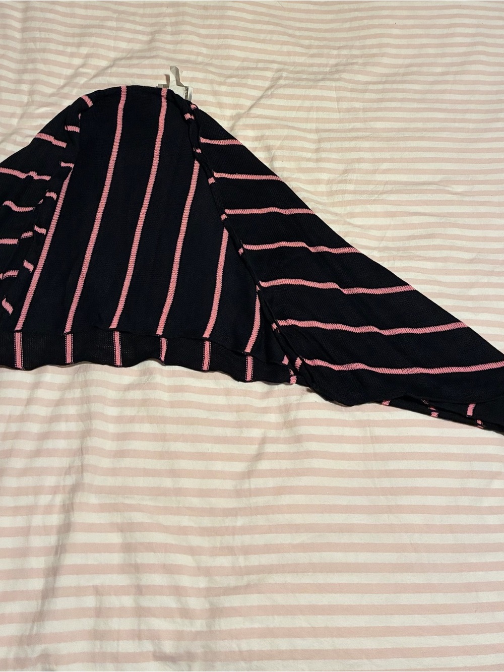 Black and Pink Striped Women’s Off the Shoulder Cape